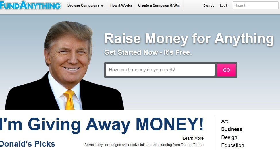 Donald Trump busca masificar el crowfunding