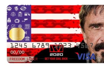 John McAfee lanza una tarjeta de débito Visa/Mastercard de criptomonedas semianónima