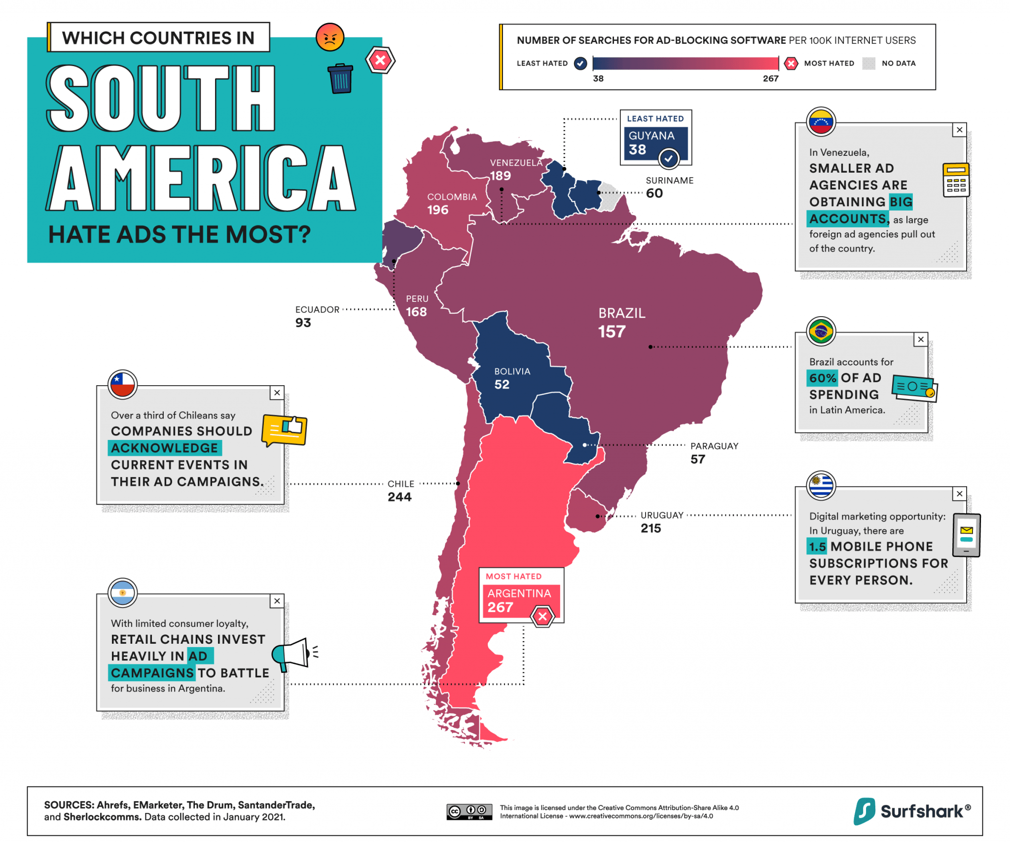 Mapa de los países que más odian los anuncios online - Emprendedores News