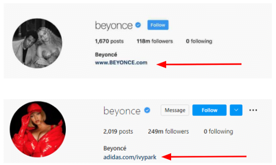 Beyoncé reutiliza su canal en Instagram para vender diferentes productos.