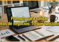Emprendedor usando prompts de IA para validar una idea de negocio